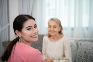 Millennial nurse in homecare